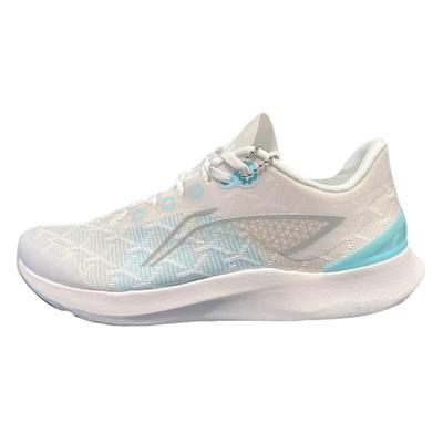 Li Ning Qingyi Cushioning Rebound Low Top Casual Running Shoes Women's White Blue AGLU240-1