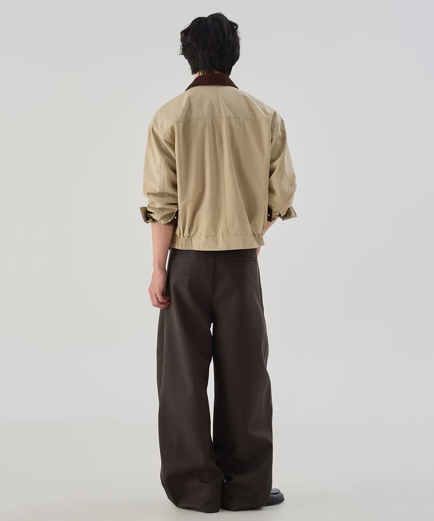 Ousa Cut-Out Dart Slacks - Brown