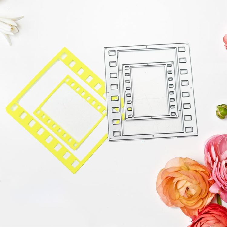 Rectangle Movie Frame Metal Die Cuts Delicate Embossing Script Dies Stencils
