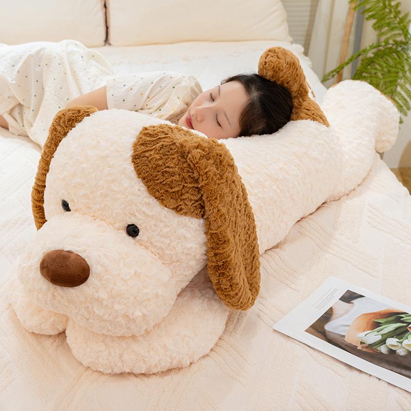 Large Dog Cute Puppy Plush Toy Bed Long Pillow Cushion Girl Birthday Gift Dog Throw Pillow