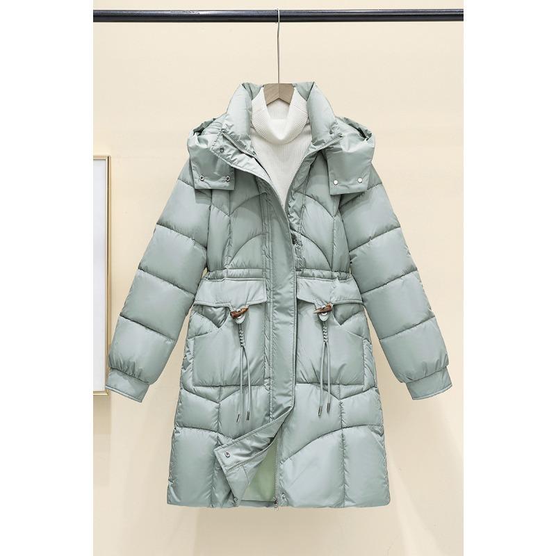 Cotton clothes women's winter long horn buckles medium thickened cotton clothes new cotton clothes jacket