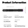 395nm Ultraviolet Flashlight Black Light Ultraviolet Lamp UV Flashlight Pet Urine Detector Resin Curing Use AAA Battery Torch