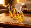Unique Design Cobra Glass Liquor Decanter - Artistic Bottle for Whiskey Storage, Home Decor and Bar Use