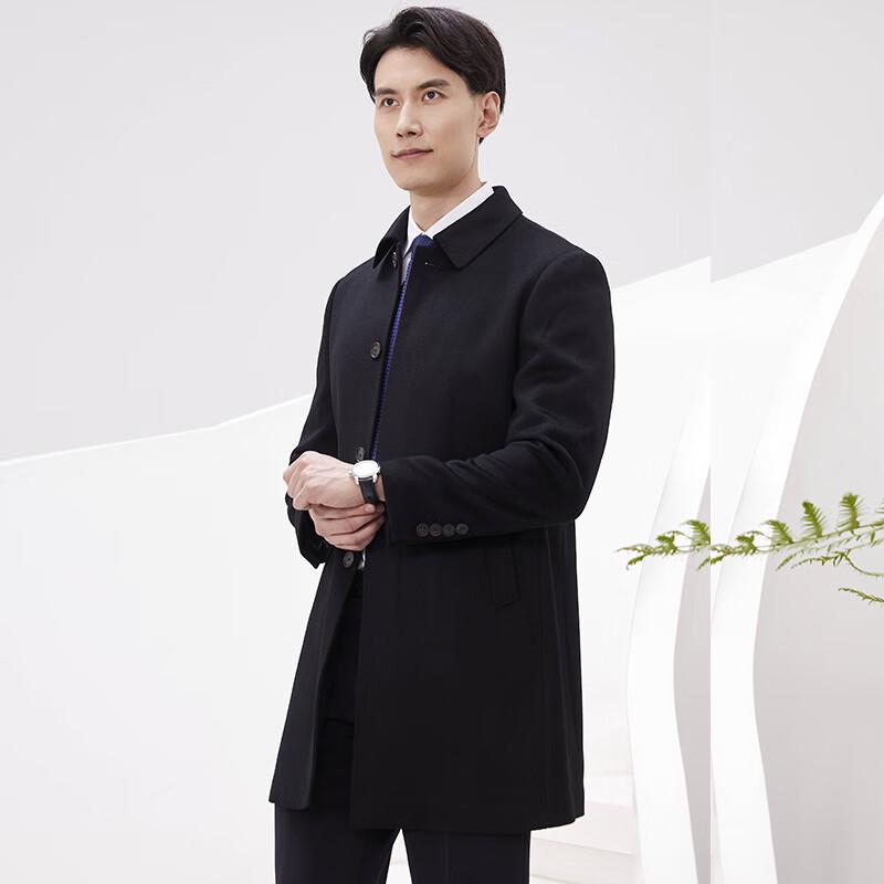 Men's Business Wool Blend Mid-length Overcoat