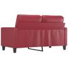 2 Seater Sofa Burgundy Red 120 cm Faux Leather