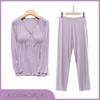 Summer Thin Modal Nursing Pajamas: Long Sleeve Set for Pregnant & Postpartum Women