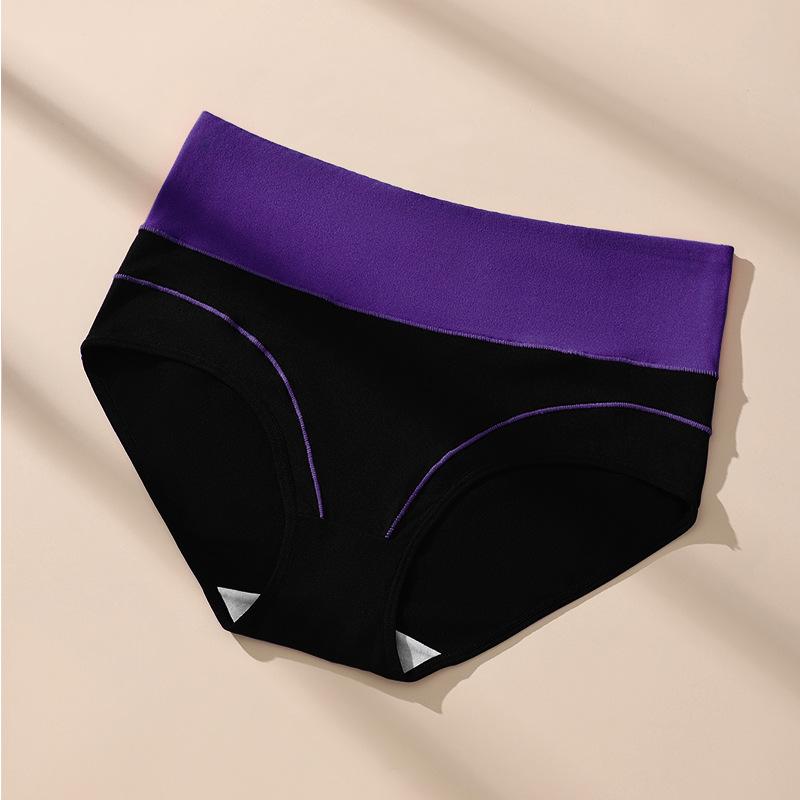 Milk Silk Fashion Contrasting Color Women'S Underwear Briefs High Waist Large Size Loose Underwear Briefs Women