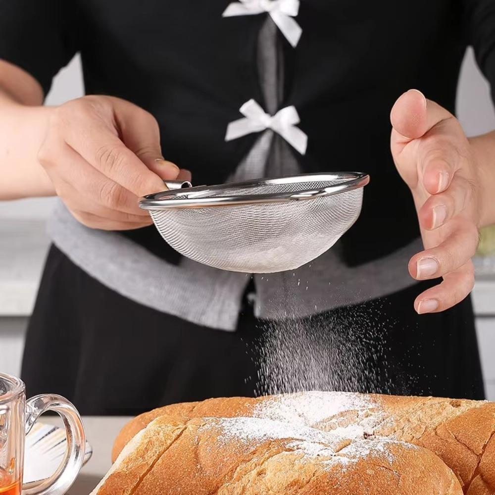 Nerezový drátěný filtr s jemným sítem na mouku, síto na drátěné pletivo, filtr na kávu Matcha