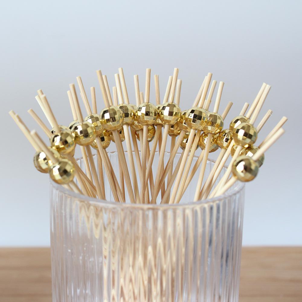 

Disco Ball Bamboo Cocktail Skewers for Desserts & Fruit 12cm, 100 pieces/package