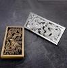 Bathroom Floor Drain Copper Antique Dragon Phoenix Picture Cover Large Displacement Floor Drain 20cm Long Strip Odor-proof Drain