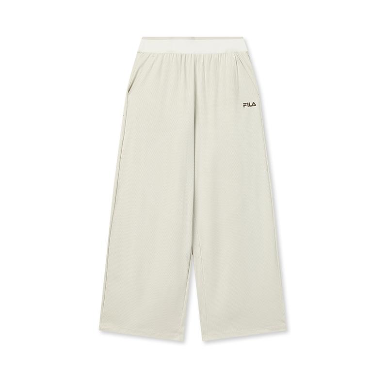 Fila Original Fashion Classic Retro Sports Casual Relaxed Versatile Comfortable Knit Pants Women Bottoms Cream F51W629602FBG