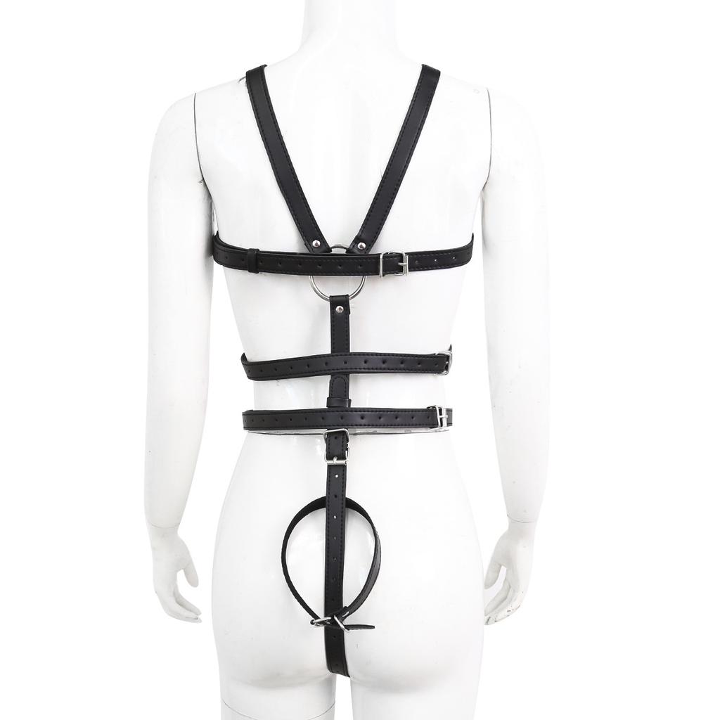Sexy Slave Play Bandage Toys Leather Body Bondage Set Restraint Straps  Belt Hand Behind Back Sex Handcuffs Couple Flirting