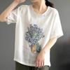 Tops Women Cotton Summer Large Size T-shirt Crew Neck Loose Printed Casual Pullover T-shirt Top