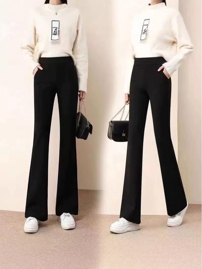 

Women s Korean Style Flared Pants - Slim, Loose, and Versatile for Spring and Autumn Fashion 2XL чёрный