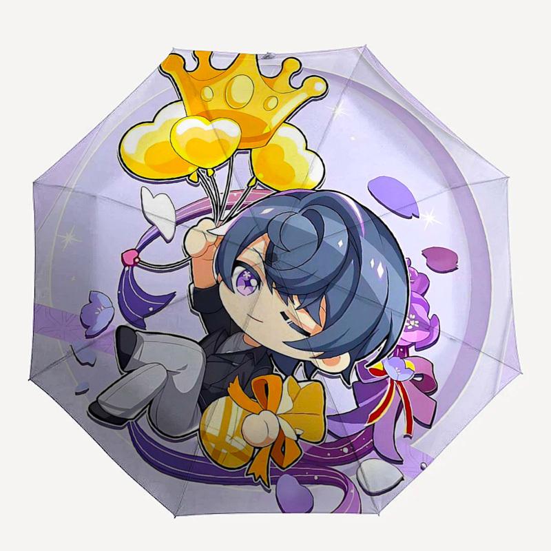 1pc Outdoor Umbrella with Cute Anime Character Design - Automatic Opening/Closing, Portable 3-Fold Design, 8-Rib Iron Frame - Perfect Gift for Fa