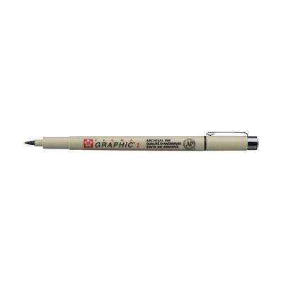 Felt Pen - SAKURA - PIGMA GRAPHIC 1 - Calibrated Tip - Black - For Children from 3 Years Old