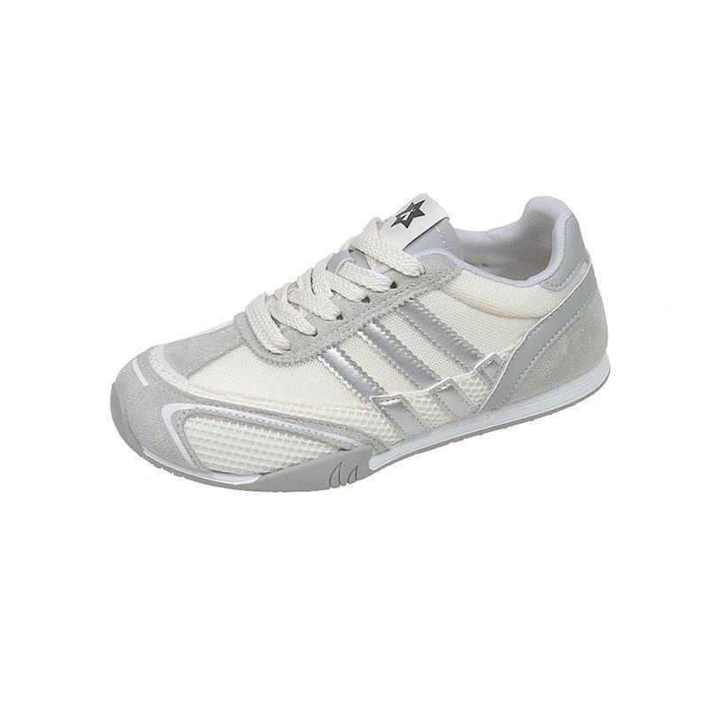 Inner Height Increase German Training Shoes Women's 2025 Summer New Breathable Foot Small Mesh Forrest Gump Shoes Casual Sports White Shoes