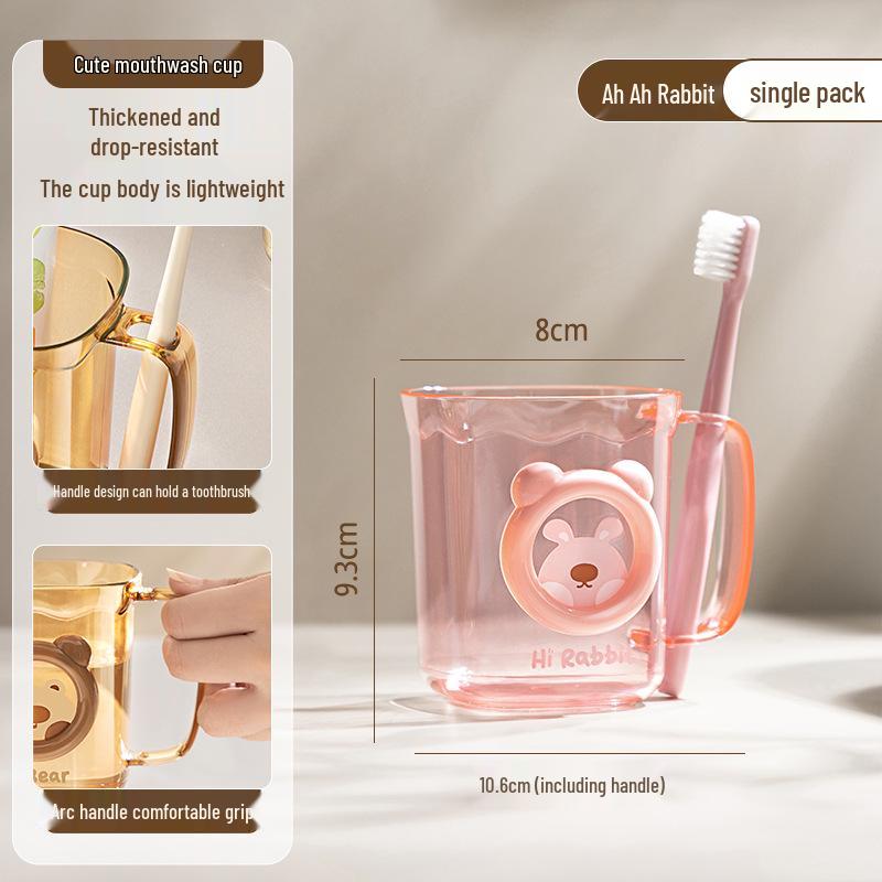 Mouthwash & Toothbrush Holder Couple Set - Transparent Tooth Mug