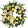 Artificial Lemon Peony Wreath Wall Hanging Decor Door Home Festival Party Decoration