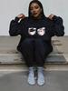 Women's Versatile High Neck Print Hoodie - Casual, Comfortable, Fashionable for Spring & Autumn