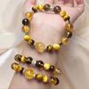 Yellow Topaz & Tiger Eye Crystal Bracelet: Elegant Rutilated Quartz Jewelry for Wealth Attraction (Unisex)