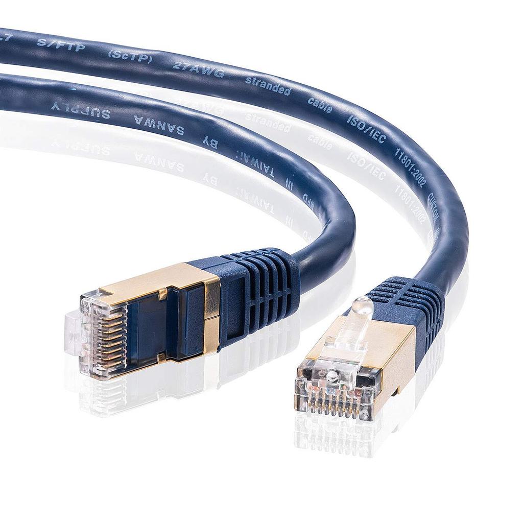 SANWA SUPPLY CAT7 LAN-Kabel RJ45 Marineblau (0.4m) 10Gbps/600MHz KB-T7-004NVN
