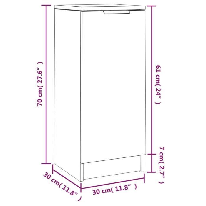 VidaXL Buffets 2 pcs noir 30x30x70 cm bois d'ingénierie 811136