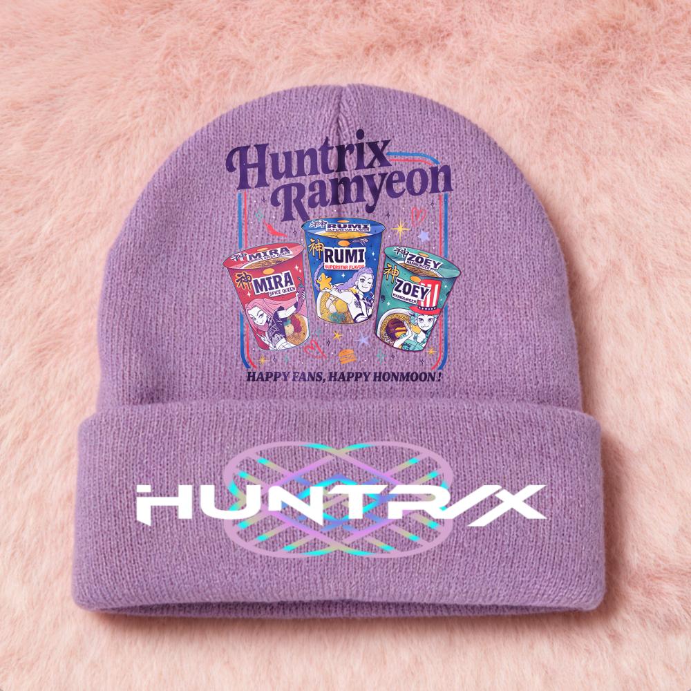 Latest KPop Demon Girls Knitted Hats Kpop Hunter Cartoon Children Headgear Cotton Cold Season Adorable Hat Anime Children Navidad Birth Date Gifts