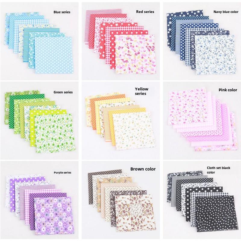 Qiaosi Patchwork Pure Cotton Fabric Set: Small Floral DIY Cloth for Handmade Crafts