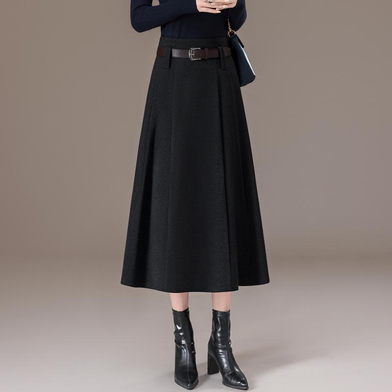 

Women s Gray A-Line Pleated Mid-Length Skirt - High Waist, Slimming Design for Autumn/Winter 2026 L (105-115 jin)