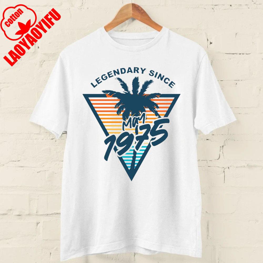 50th Birthday T Shirt 2025 1975 A Legend Was Born Retro Heavy Metal Rock Music Style Fiftieth Gifts for Him Personality Tops