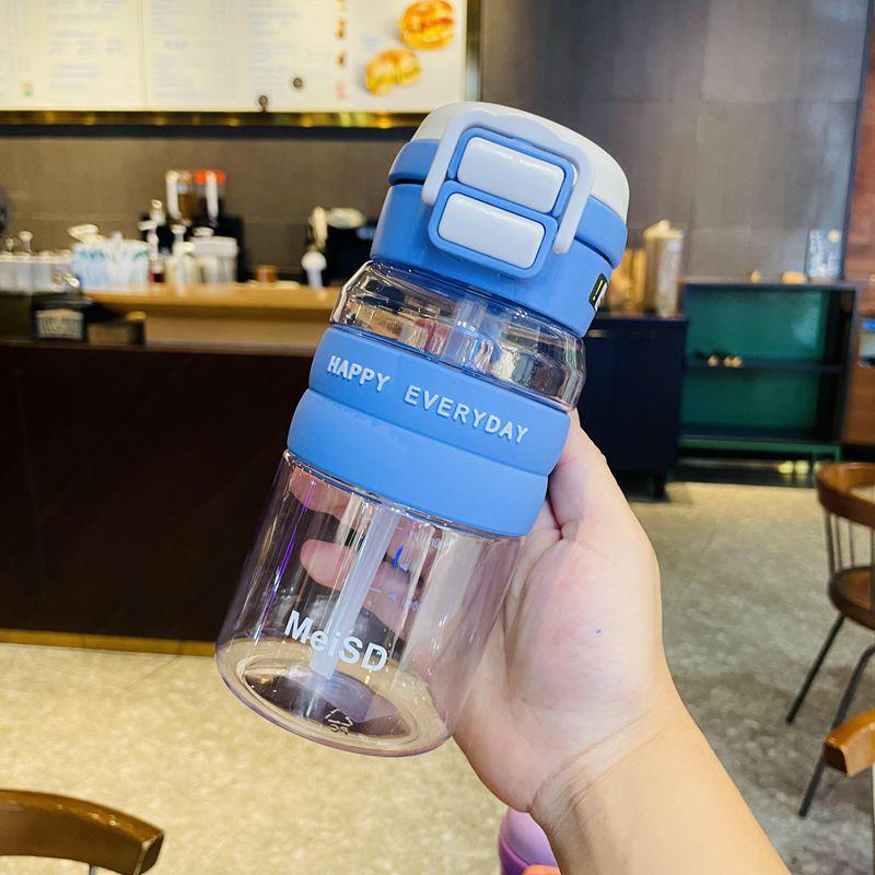 High-Capacity, Cute & Durable Student Tumbler with Dual Straw