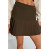 Khaki Pleated Mini Woven Skirt Twoaw23et00059