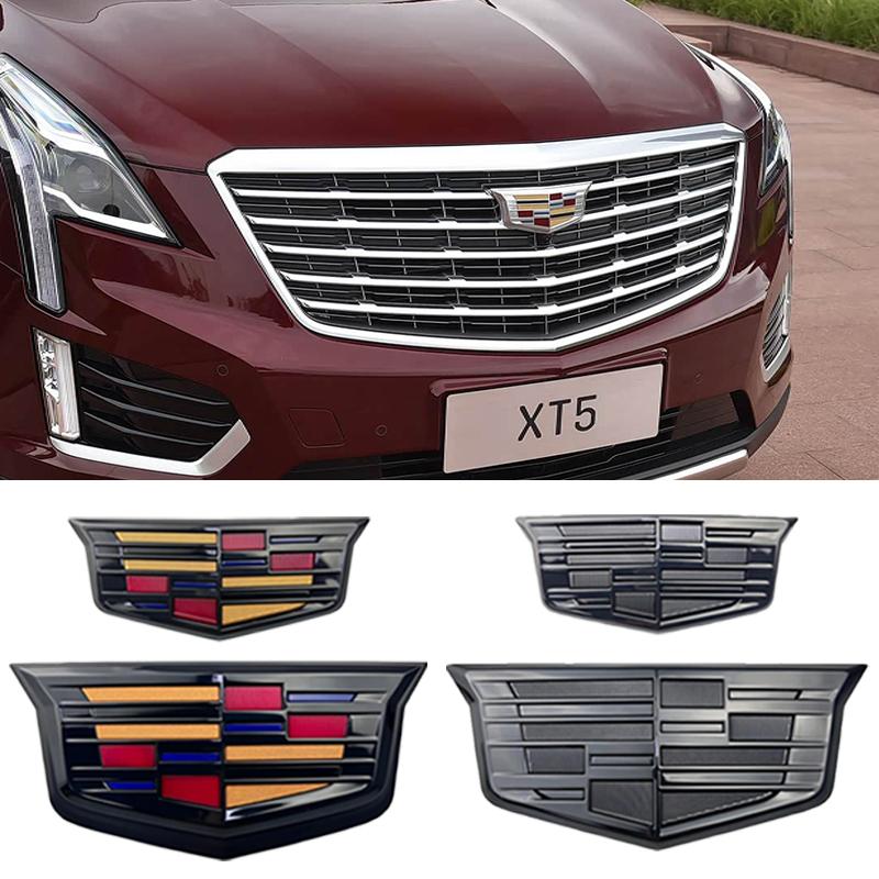 For Cadillac XT5 2016-2025 2PCS New Alloy Car Front Grille Emblem Rear Trunk Badge Stickers Decals Auto Modifiction Accessories