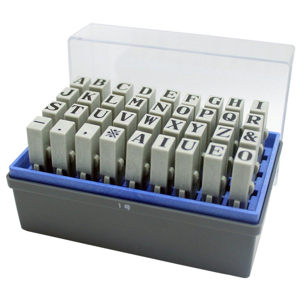 Shachihata Patterned Rubber Linkable Alphabet Mincho Size 1 Stamps, Set, GRA-1M, Font,