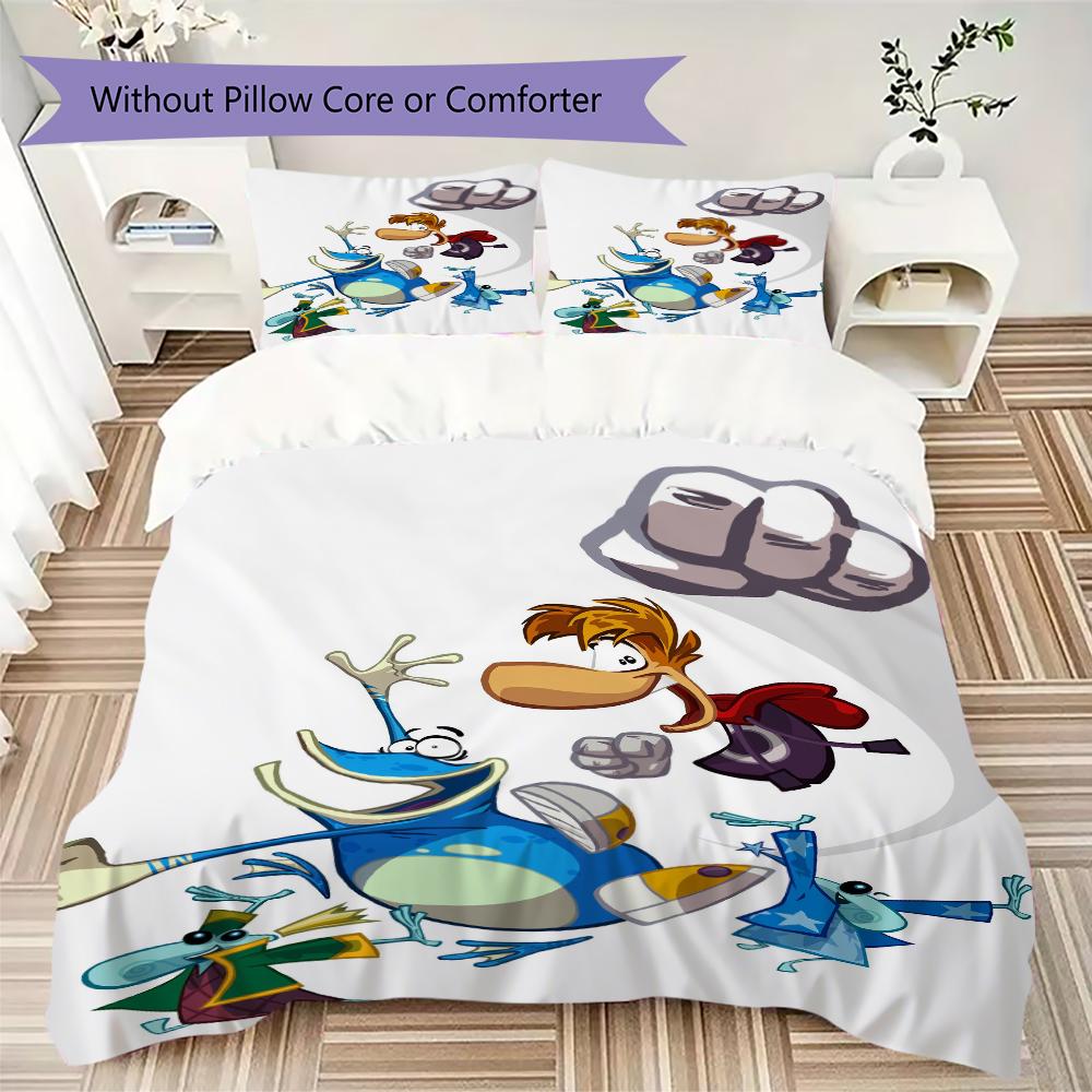 Rayman Pattern Bedding Uilt Set Uilt Cover Pillowcase Home Decoration Birthday Gift (1 * Duvet Cover + 2 * Pillowcase Without Core)130