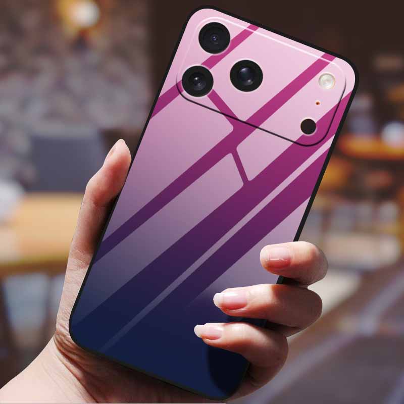 Gradient Phone Case for iphone 17  pro max iphone17 Air Tempered Glass Hard Back Cover for Apple iphone17pro Candy Color Pattern