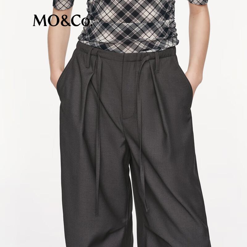 MO&Co. Deconstructed Drawstring Low-Waist Pleated Pants