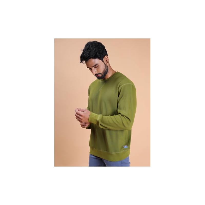 Waffle Texture Full Sleeve TShirt for Men % Cotton, Ribbed Crew Neck, Breathable Fabric, Enhanced Texture