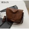 Retro Messenger Bag High-End Feel Large-Capacity Trendy Simple All-Ma