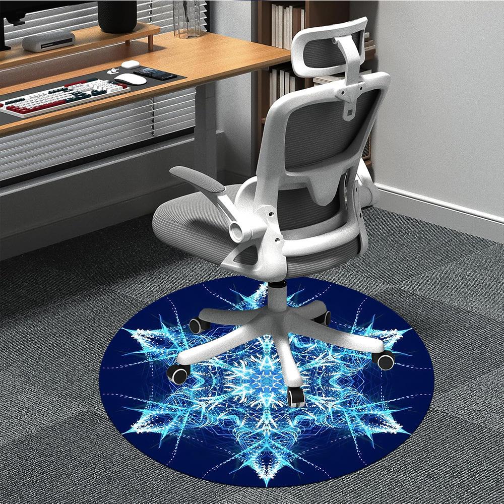 

1pc Snowflake Design Chair Carpet for Office Non-Slip, Machine Washable Rug for Office, Room - Holiday Decor, Machine Made yy251016197 80cm by 80cm