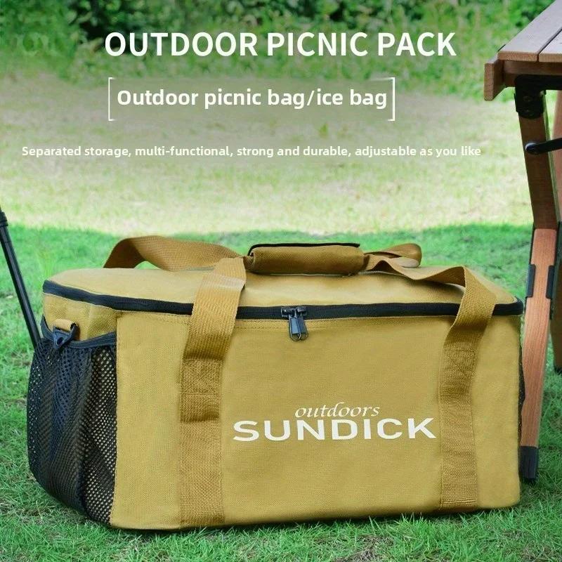 Mountain Guest Outdoor Cooking Set Picnic Bag Large Capacity Storage Cooler for Camping Hiking