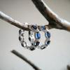 Silver Earrings with Natural Sapphire 12.763ct, Cubic Zirconia (2202660)
