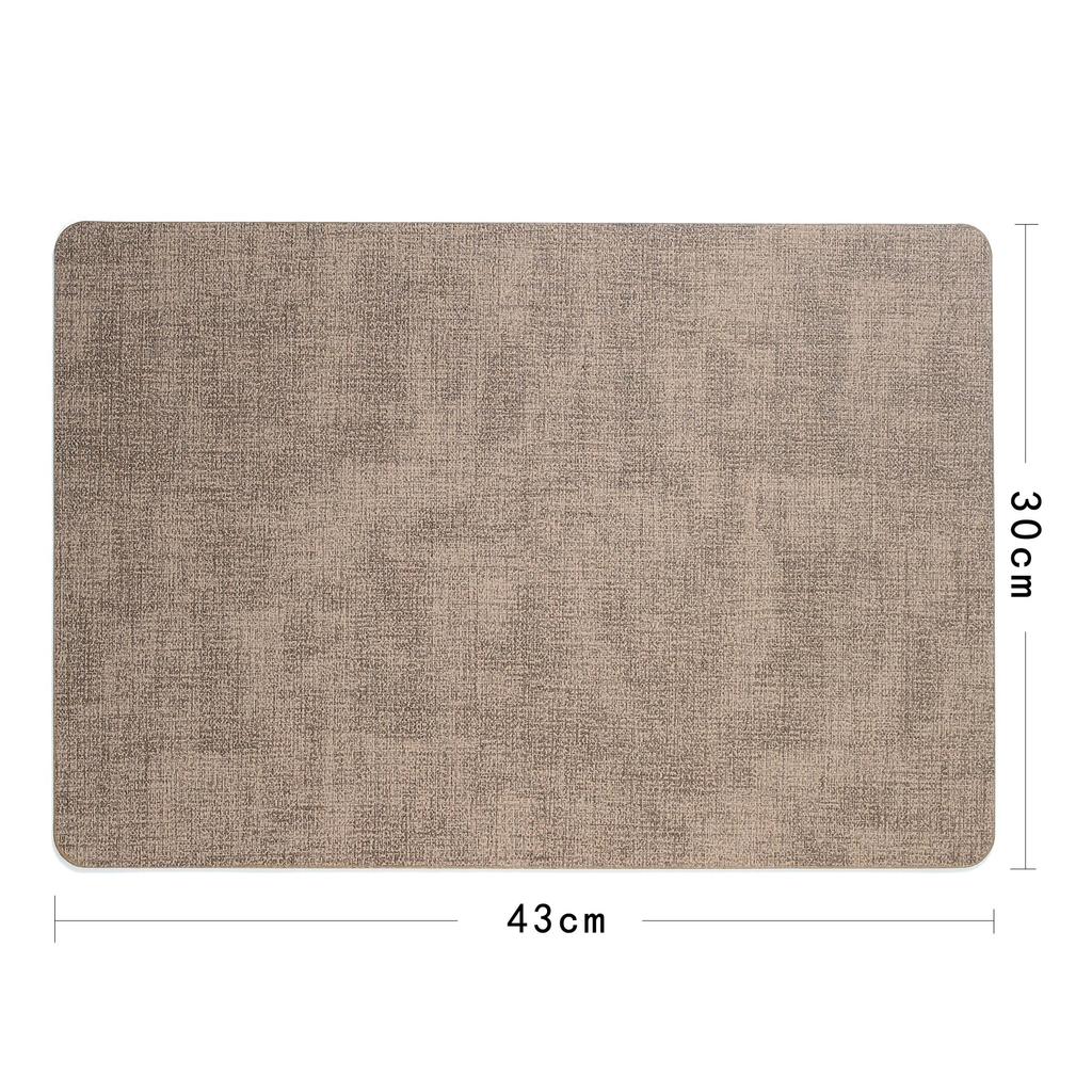 PU leather placemat, Nordic Japanese cloth-patterned Western placemat, hotel square dining table mat, thickened and waterproof