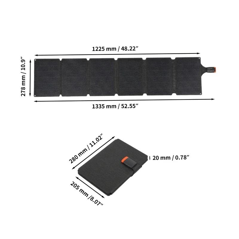 6-fold Foldable Solar Panel 56W Portable USB Type C Folding Solar Mobile Power Supply for Outdoor Camping Phone Laptop Camera