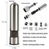 Electric Salt Grinder Set with Steel Shelf,Stainless Steel Pepper Mill with LED Light,Adjustable Coarseness Pepper Grinder Tools