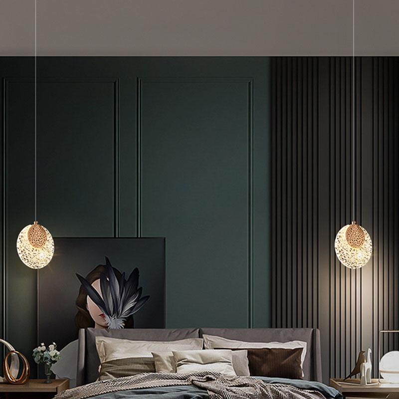 Nordic Gold LED Crystal Chandelier Indoor Lighting Home Living Room Decoration Dining Table Bar Bedroom Bedside Hanging Lamp