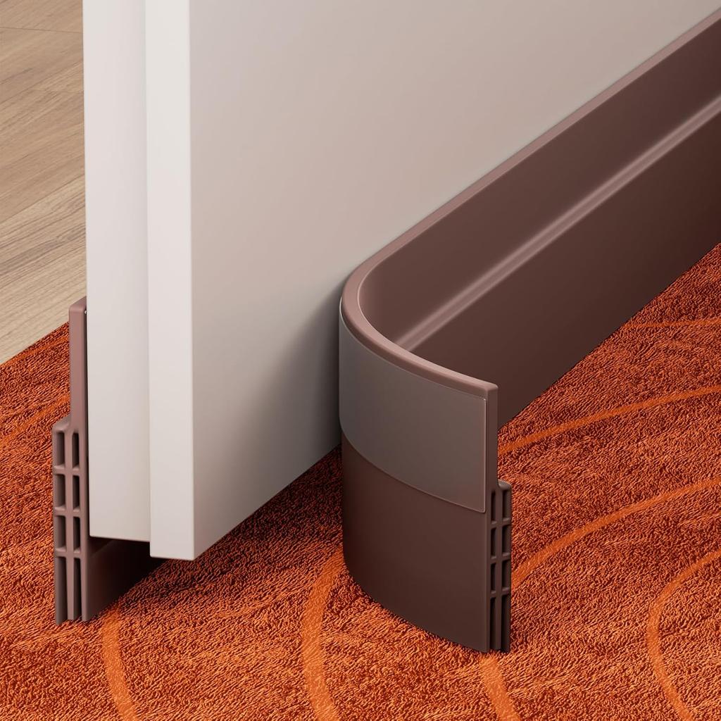 Under Door Draft Stopper Sweep for Exterior Interior Bottom Doors, Weather Stripping Door Seal Blocker Noise Cold Air Insulation