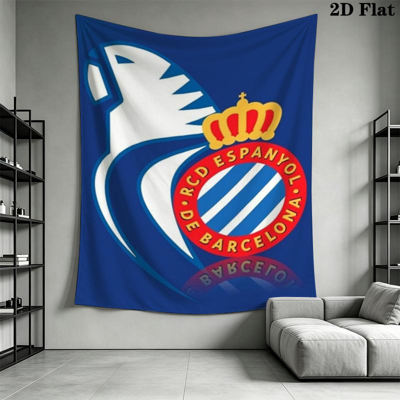 RCD Espanyol Wall Tapestry Aesthetic Wall Hanging Printed Fabric Blanket Decorative Tapestries for Bedroom Living Room Home Decor