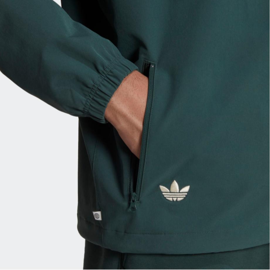 Adidas Originals Trefoil Stripe Detail Straight-Leg Casual Jacket Men Jackets Green HR8653